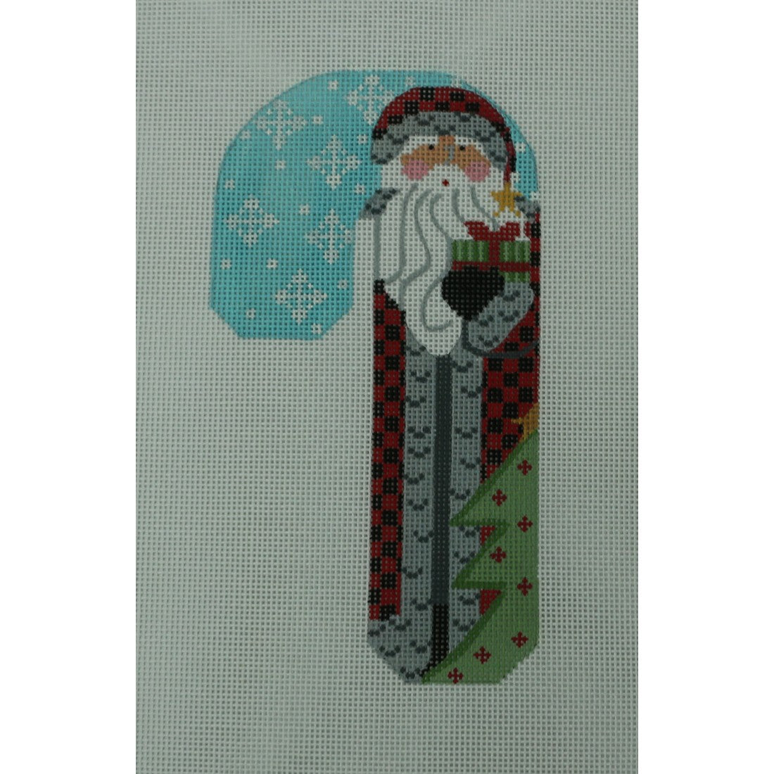 Buffalo Plaid Santa Holding Present