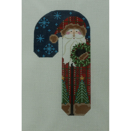 Red Santa Holding Wreath