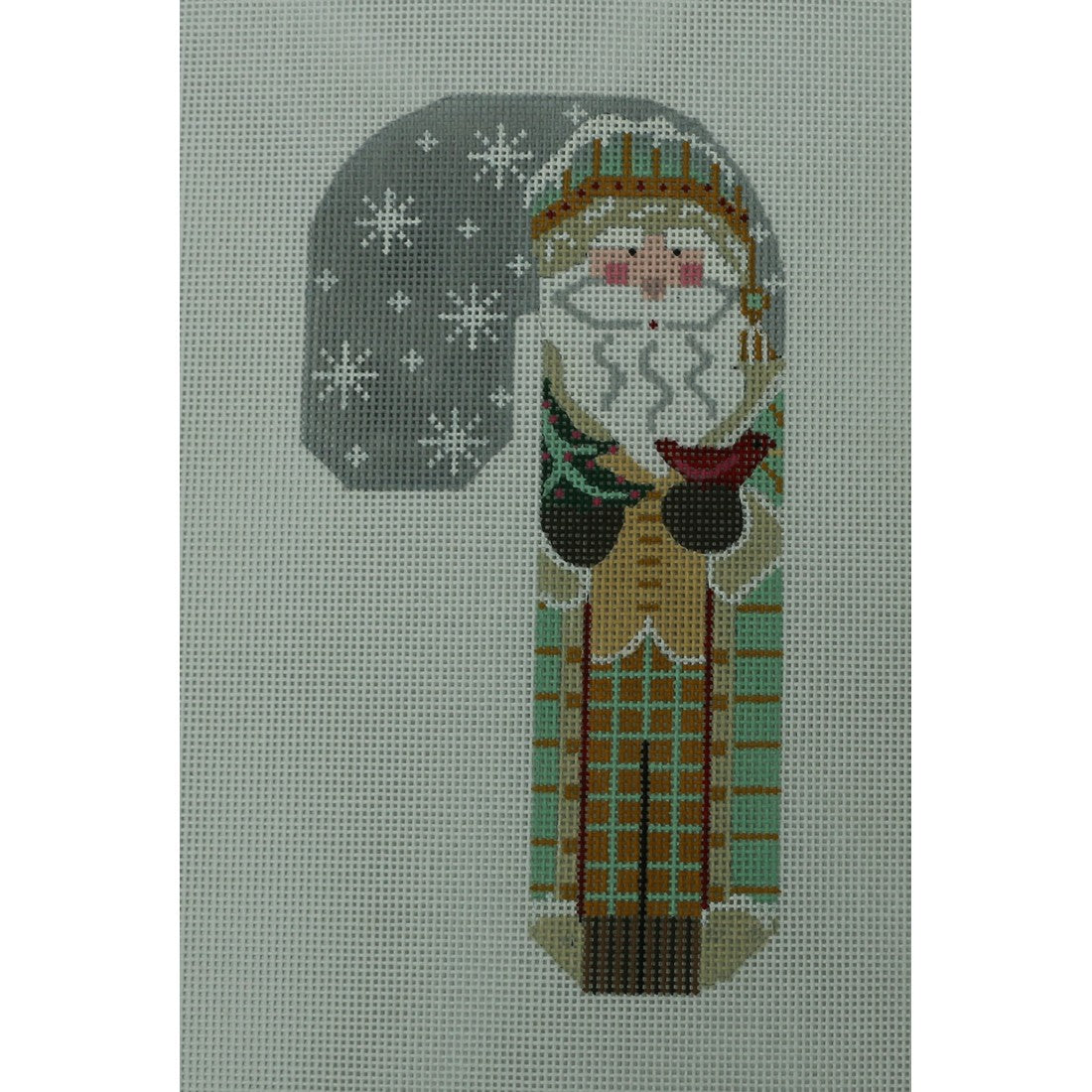 Mint Santa Holding Tree & Cardinal