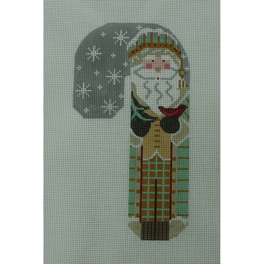 Mint Santa Holding Tree & Cardinal