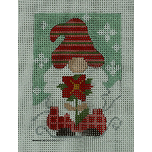 Gnome Holding Poinsettia