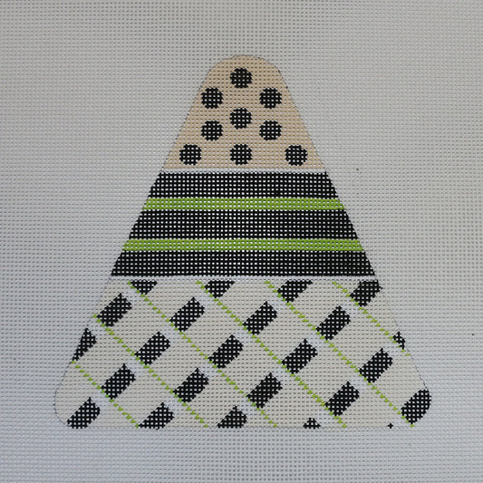 Plaid Candy Corn, Black/White