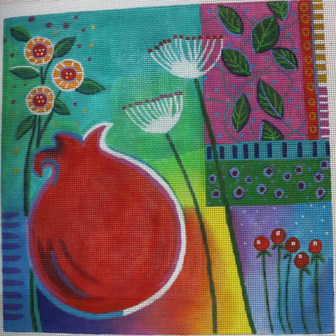 Pomegranate with stitch guide