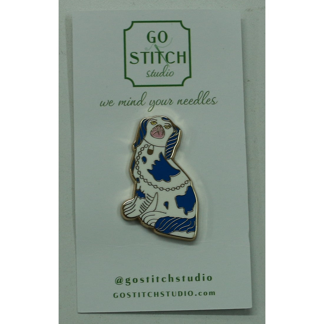 Blue Staffordshire Dog Needle Minder