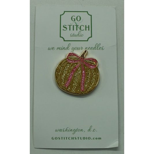 Gold Pumpkin Bow Needle Minder