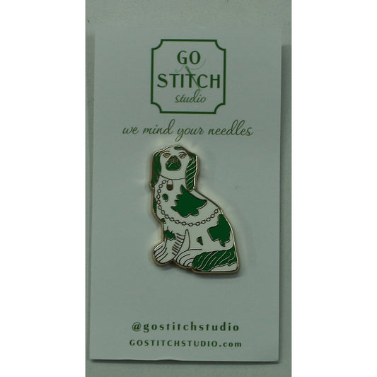 Green Staffordshire Dog Needle Minder