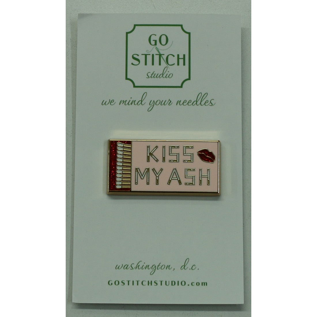 Kiss My Ash Matchbox Needle Minder