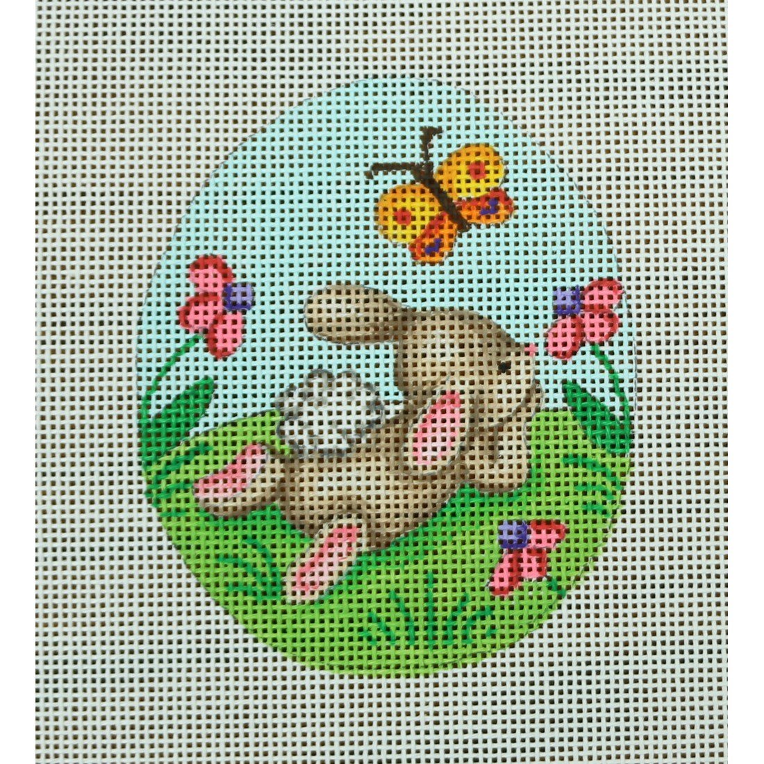 Bunny Smelling Flower Egg