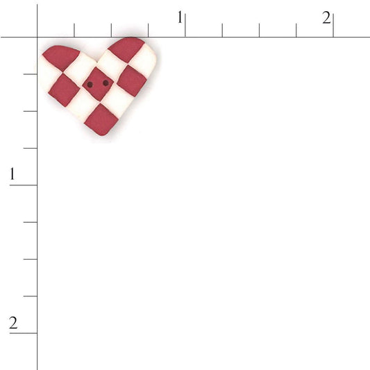 Sm Red & White Checked Heart 3368.S