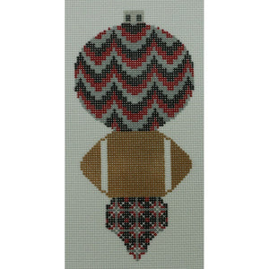 Red, Black, Grey Football Ornament