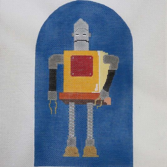 Yellow Robot on Blue