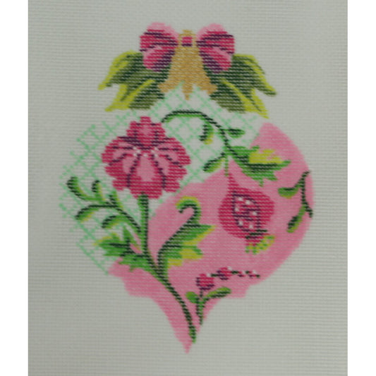 Pink & Green Trellis Teardrop