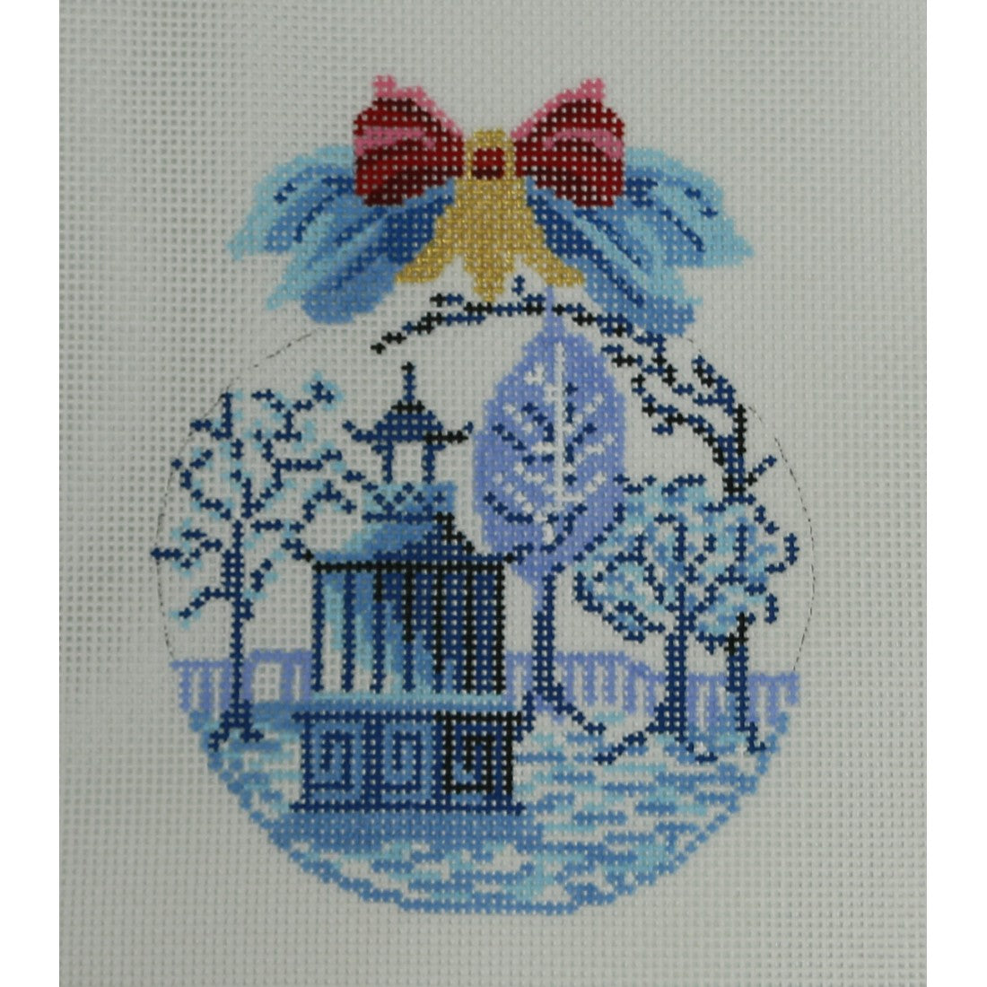 Ice Blue Buds over Garden Folly