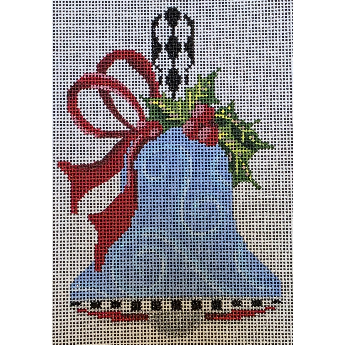 Blue Swirls, Red Bow Handbell