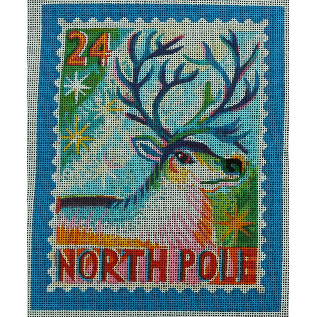 North Pole Reindeer Stamp