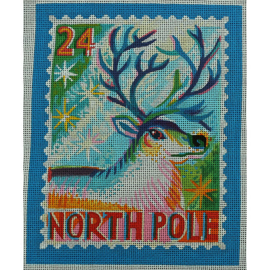 North Pole Reindeer Stamp