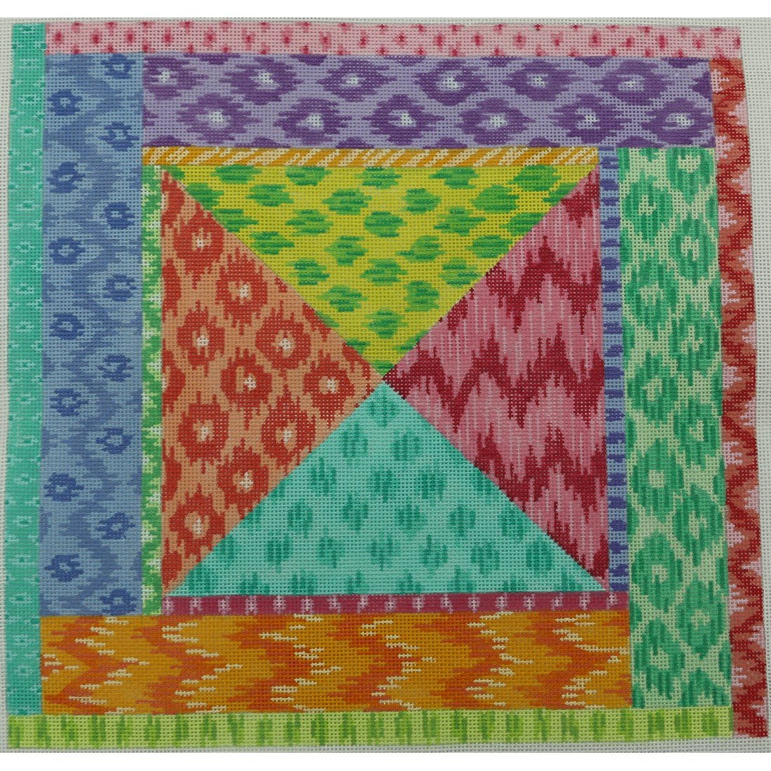 Bright Ikat Patterns Patchwork