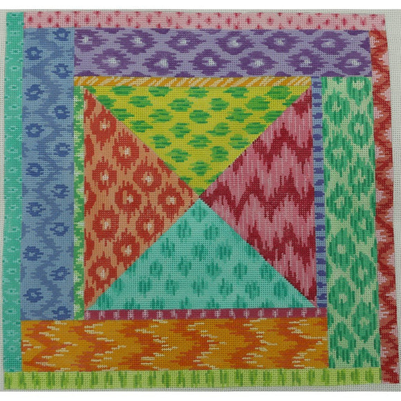 Bright Ikat Patterns Patchwork