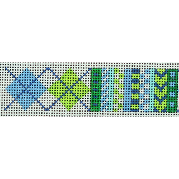 Blue & Green Geometric Belt