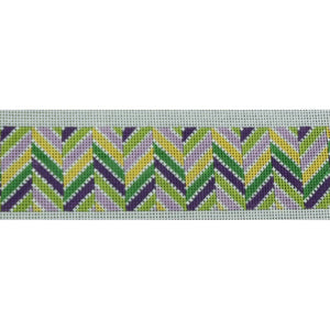 Chevron Multi Belt, Purples, Greens, Yellow, 13 mesh