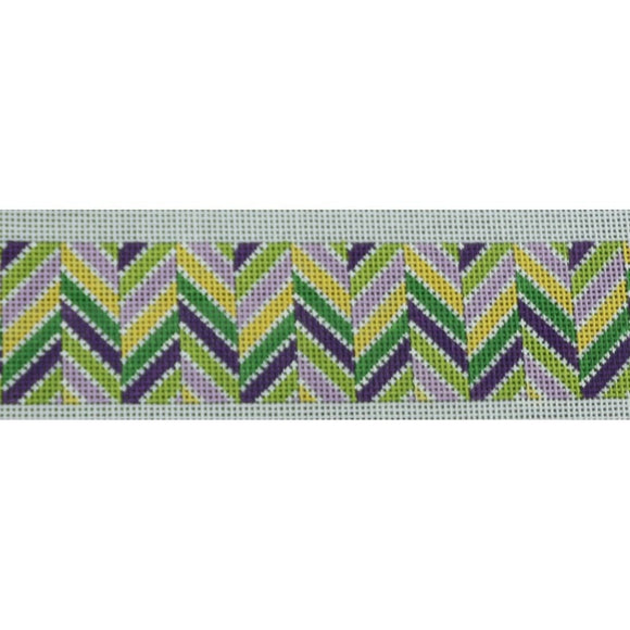 Chevron Multi Belt, Purples, Greens, Yellow, 13 mesh