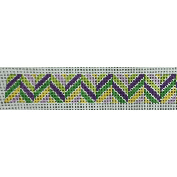 Chevron Multi Belt, Purples, Greens, Yellow, 18 mesh