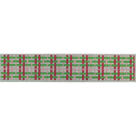 Pink & Green Plaid Key Fob