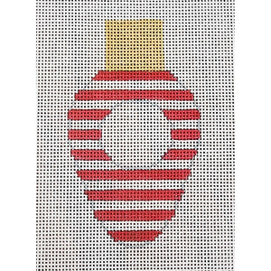 Christmas Lightbulb, Red, White Stripes