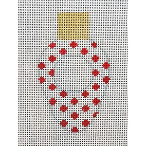 Christmas Lightbulb, White with Dots