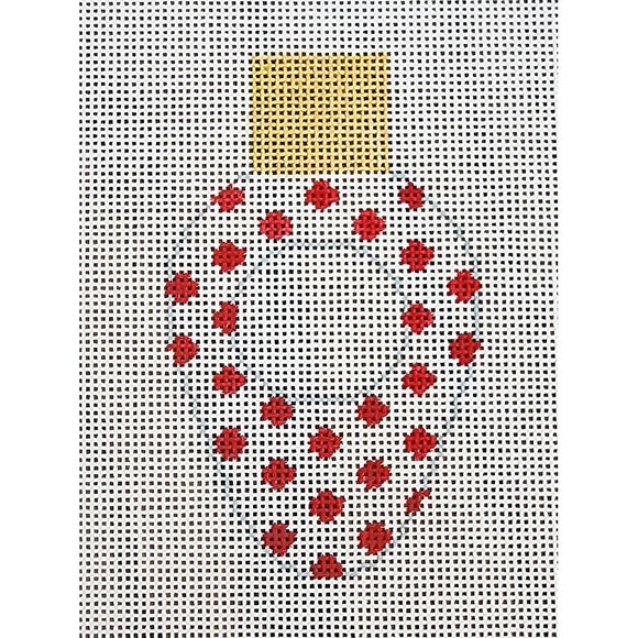 Christmas Lightbulb, White with Dots