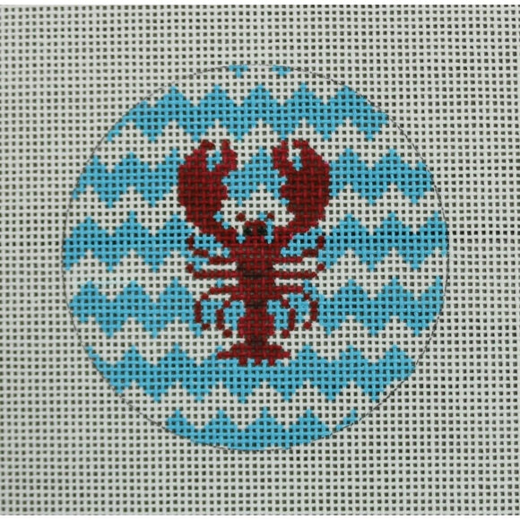 Lobster on Chevron Mini Round