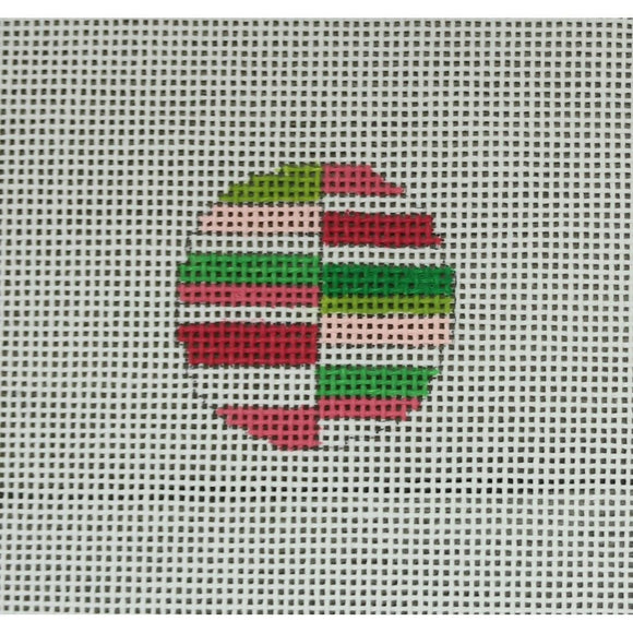 Pink & Green Stripe Mini Ornament