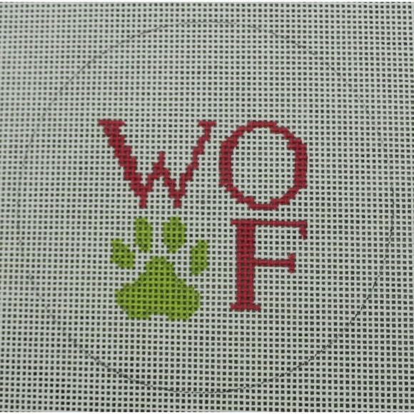 Woof & Paw Print, Pink & Green