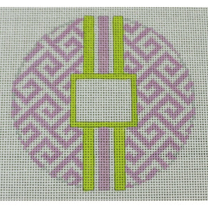 Lavender with Lime Green Stripe Monogram Box