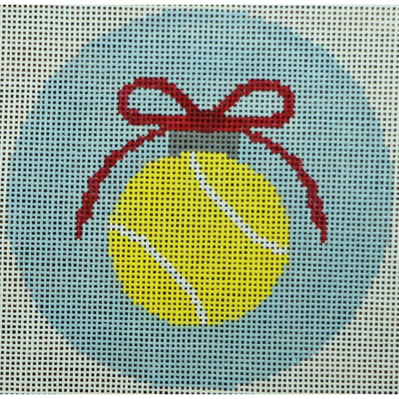 Tennis Ball on Pale Blue