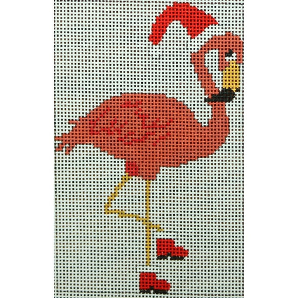 Flamingo with Santa Hat