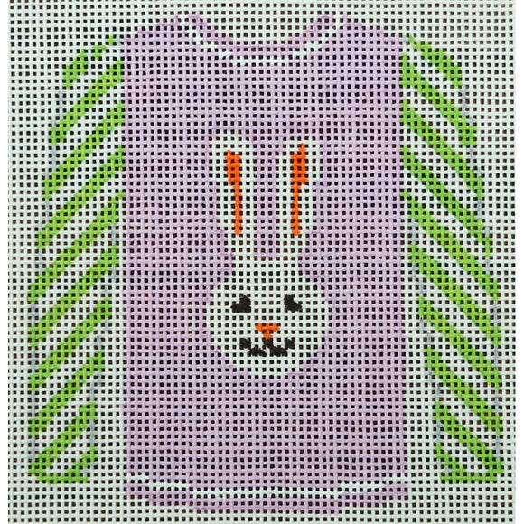 Long Ear White Bunny on Lavender