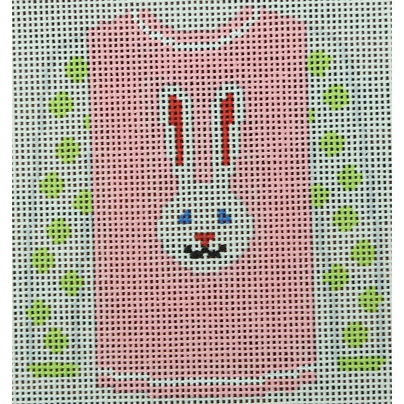 Long Ear White Bunny on Pink