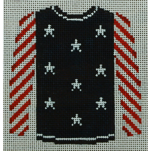 Navy Sweater, White Stars/Red Stripes