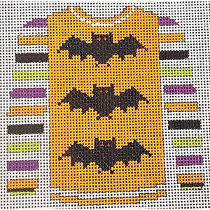 3 Bats on Orange Sweater