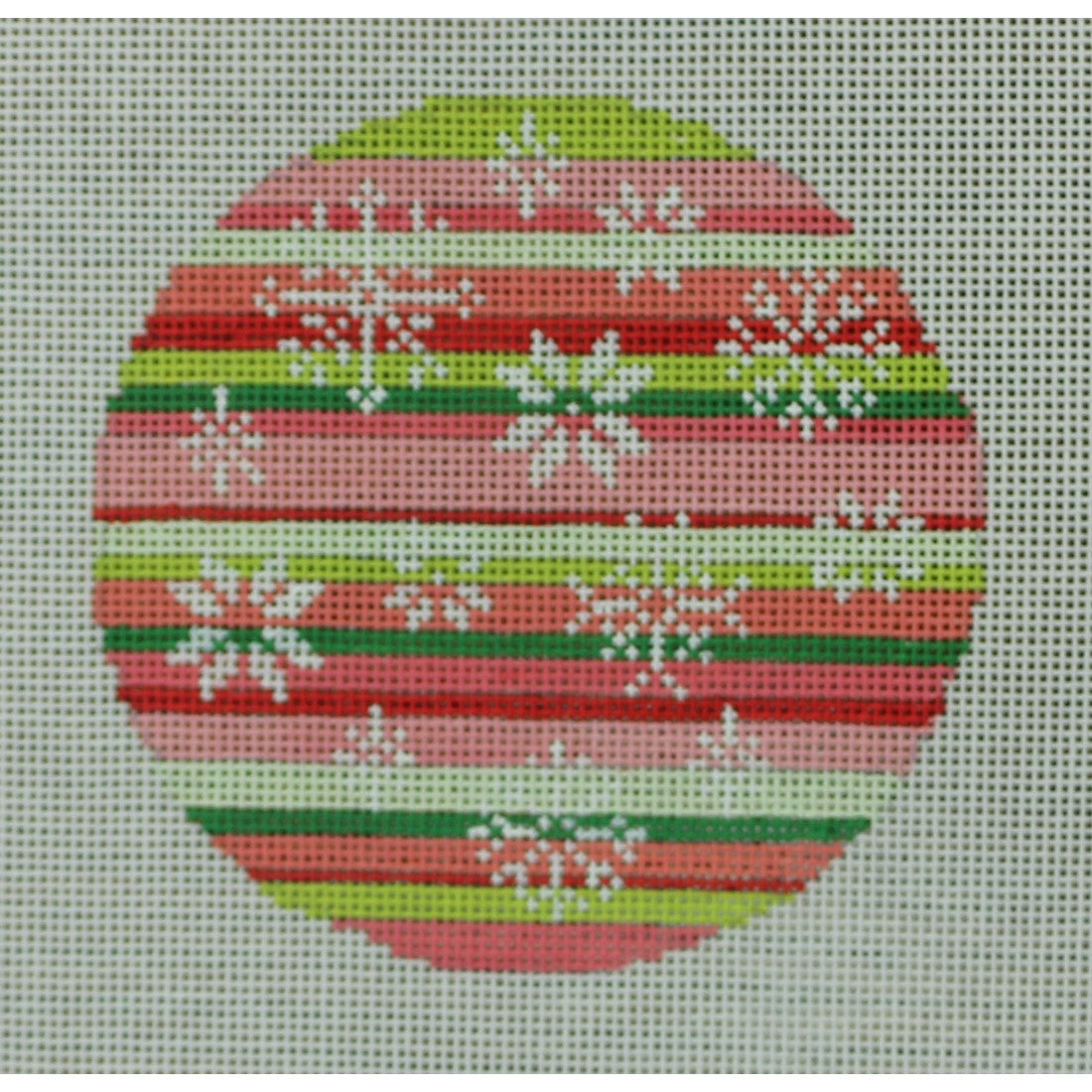 Snowflakes, pink, green