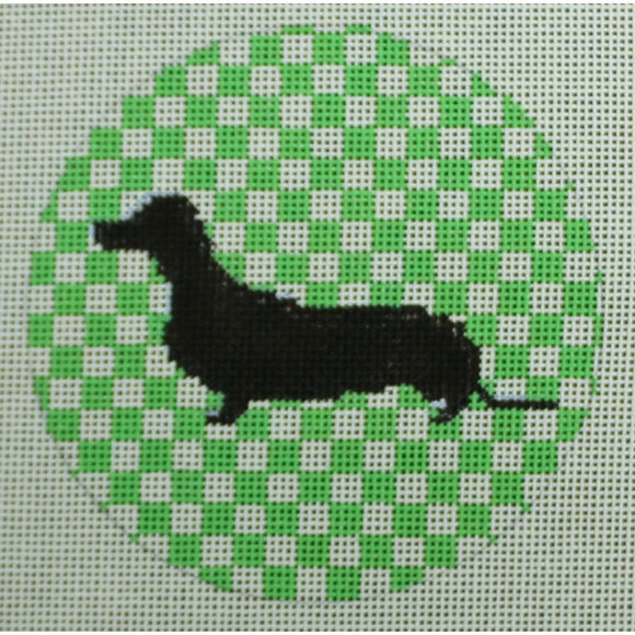 Dachshund on Green