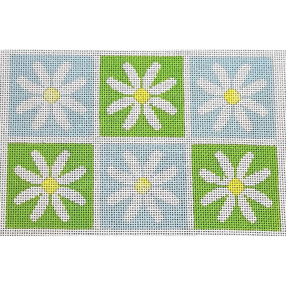 Daisy Clutch, Green/Blue