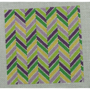 Chevron, Purple, Green, Yellow, 18 mesh