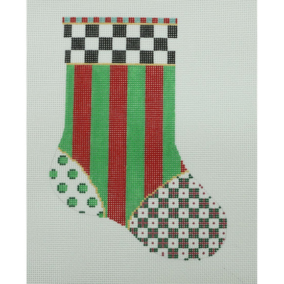 Red/Green Striped Mini Sock