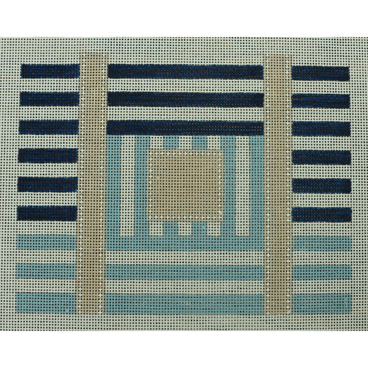 Multi Stripe Tote, Navy Sky