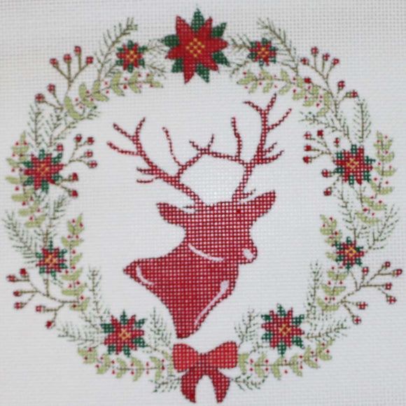 Profile Deer in Wreath