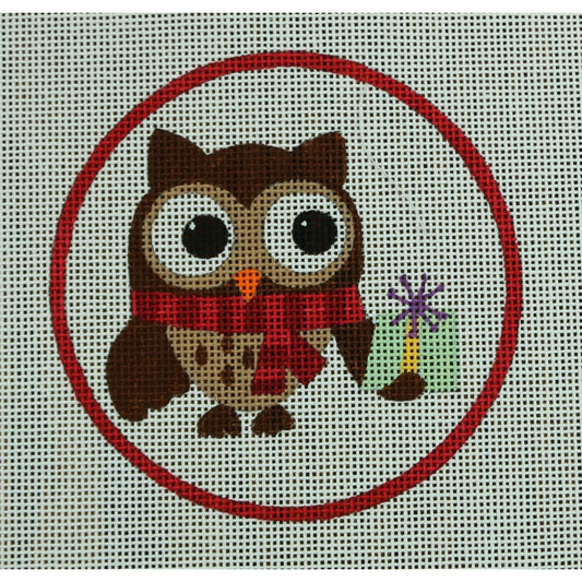 Owl with Blue Present