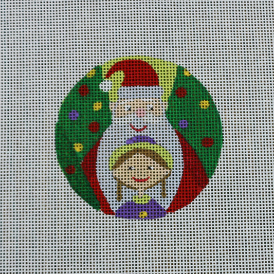 Santa and Girl Ornament