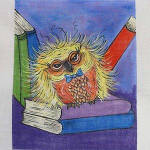 Yellow/Orange Owl w/ Books